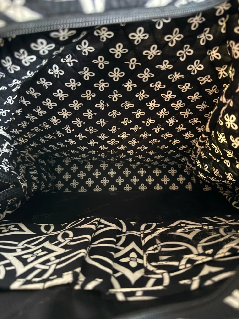 Vera Bradley Black and White Patterned Quilted Backpack